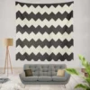 Black And White Chevron Design Wall Tapestry