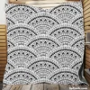 Black Boho Style Seamless Pattern Quilt Blanket