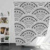 Black Boho Style Seamless Pattern Shower Curtain