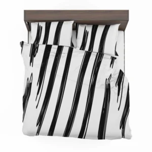 Black Brush Doodle Background Pattern Bedding Set 1