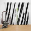 Black Brush Doodle Background Pattern Curtain