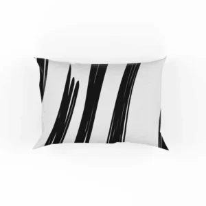 Black Brush Doodle Background Pattern Pillow Case