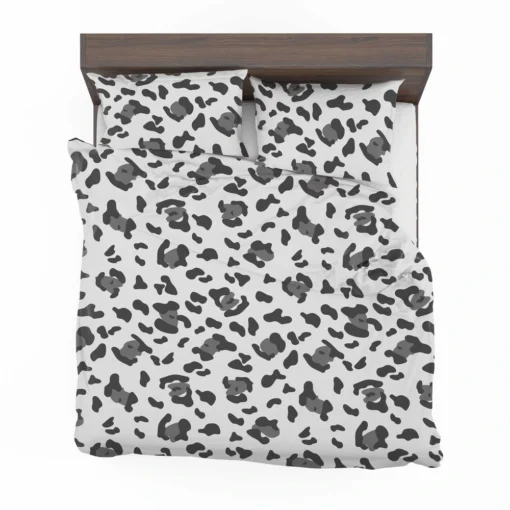 Black & Grey Leopard Skin Pattern Bedding Set 2