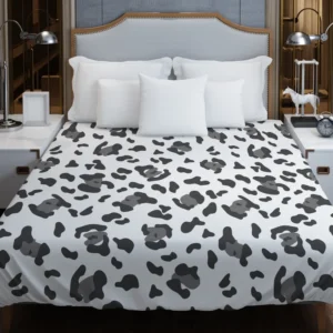 Black & Grey Leopard Skin Pattern Duvet Cover