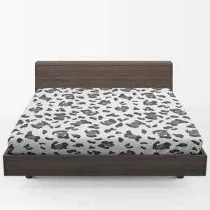 Black & Grey Leopard Skin Pattern Fitted Sheet 1