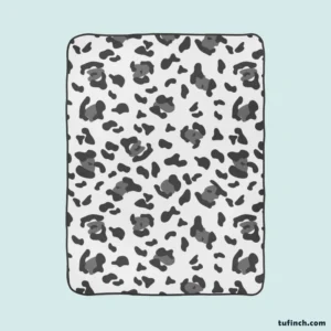 Black & Grey Leopard Skin Pattern Fleece Blanket 1