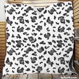 Black & Grey Leopard Skin Pattern Quilt Blanket