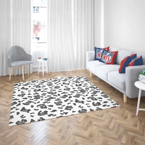 Black & Grey Leopard Skin Pattern Rug 2