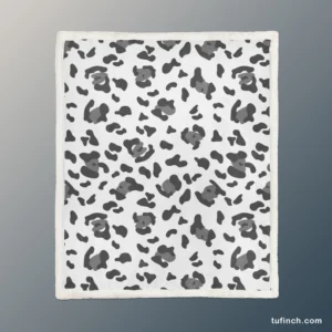 Black & Grey Leopard Skin Pattern Sherpa Fleece Blanket 1