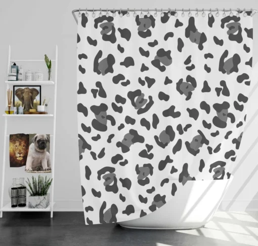 Black & Grey Leopard Skin Pattern Shower Curtain