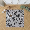 Black Ink Double Hearts Rug