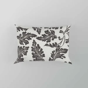 Black N White Oak Leave Pattern Pillow Case