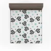 Black Paw Prints With Stars Fitted Sheet