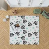 Black Paw Prints With Stars Rug