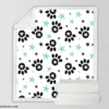 Black Paw Prints With Stars Sherpa Fleece Blanket