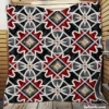 Black Red Moroccan Pattern Quilt Blanket