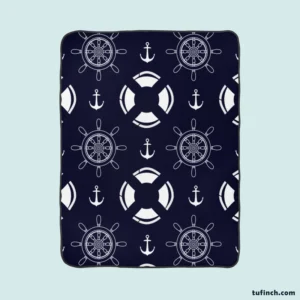 Black Rock Background Lifebuoy Anchor Wheel Fleece Blanket 1