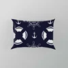 Black Rock Background Lifebuoy Anchor Wheel Pillow Case