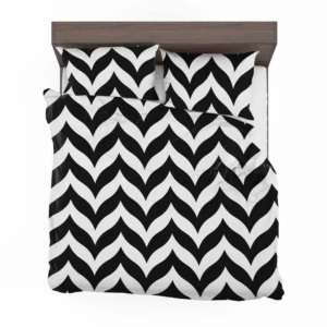 Black Wavy Chevron Bedding Set 2