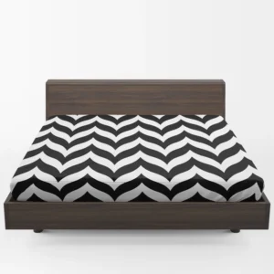 Black Wavy Chevron Fitted Sheet 1