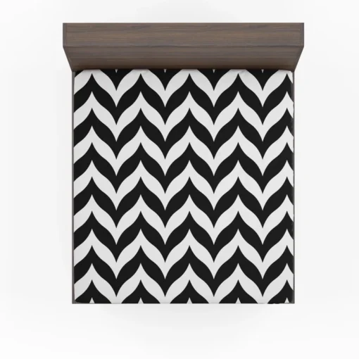 Black Wavy Chevron Fitted Sheet