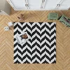 Black Wavy Chevron Rug