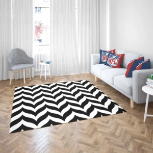 Black Wavy Chevron Rug 2