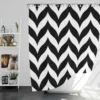 Black Wavy Chevron Shower Curtain