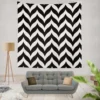 Black Wavy Chevron Wall Tapestry