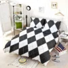 Black White Argyle Pattern Bedding Set