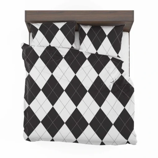 Black White Argyle Pattern Bedding Set 2