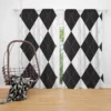 Black White Argyle Pattern Curtain