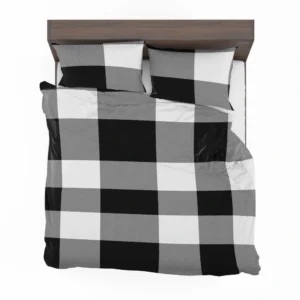 Black White Buffalo Checkered Plaid Bedding Set 2