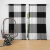 Black White Buffalo Checkered Plaid Curtain