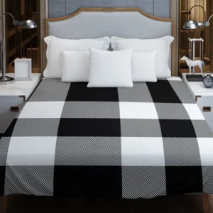 Black White Buffalo Checkered Plaid Duvet Cover