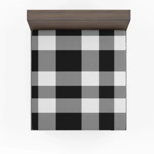 Black White Buffalo Checkered Plaid Fitted Sheet