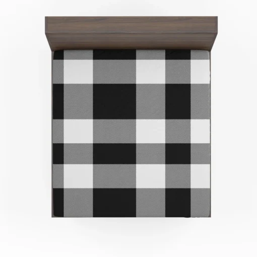 Black White Buffalo Checkered Plaid Fitted Sheet