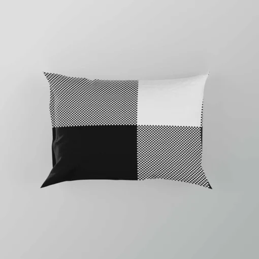 Black White Buffalo Checkered Plaid Pillow Case