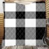 Black White Buffalo Checkered Plaid Quilt Blanket