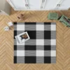 Black White Buffalo Checkered Plaid Rug