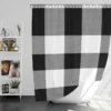 Black White Buffalo Checkered Plaid Shower Curtain