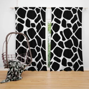 Black & White Giraffe Print Curtain