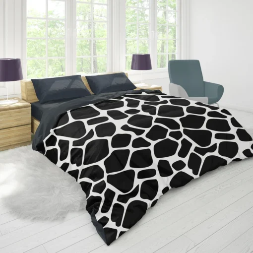 Black & White Giraffe Print Duvet Cover 1