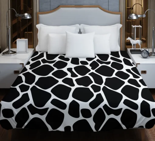 Black & White Giraffe Print Duvet Cover