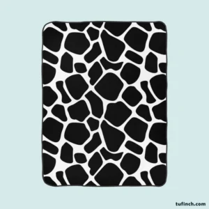 Black & White Giraffe Print Fleece Blanket 1