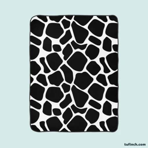 Black & White Giraffe Print Fleece Blanket 1