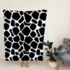 Black & White Giraffe Print Fleece Blanket