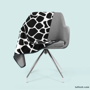 Black & White Giraffe Print Fleece Blanket 2