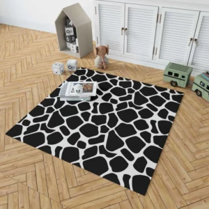 Black & White Giraffe Print Rug 1