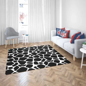 Black & White Giraffe Print Rug 2